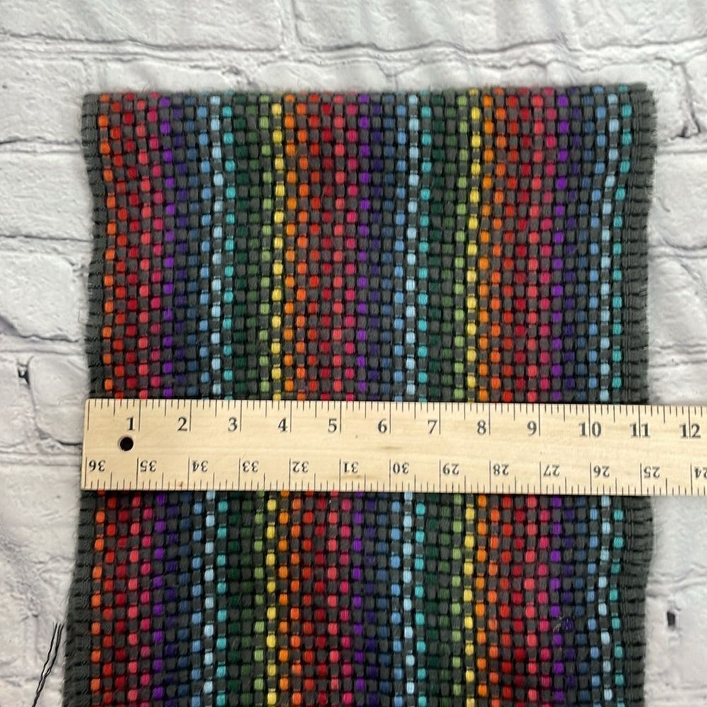 Scarf Rectangular Rainbow Weave Warm Soft - Picture 7 of 10